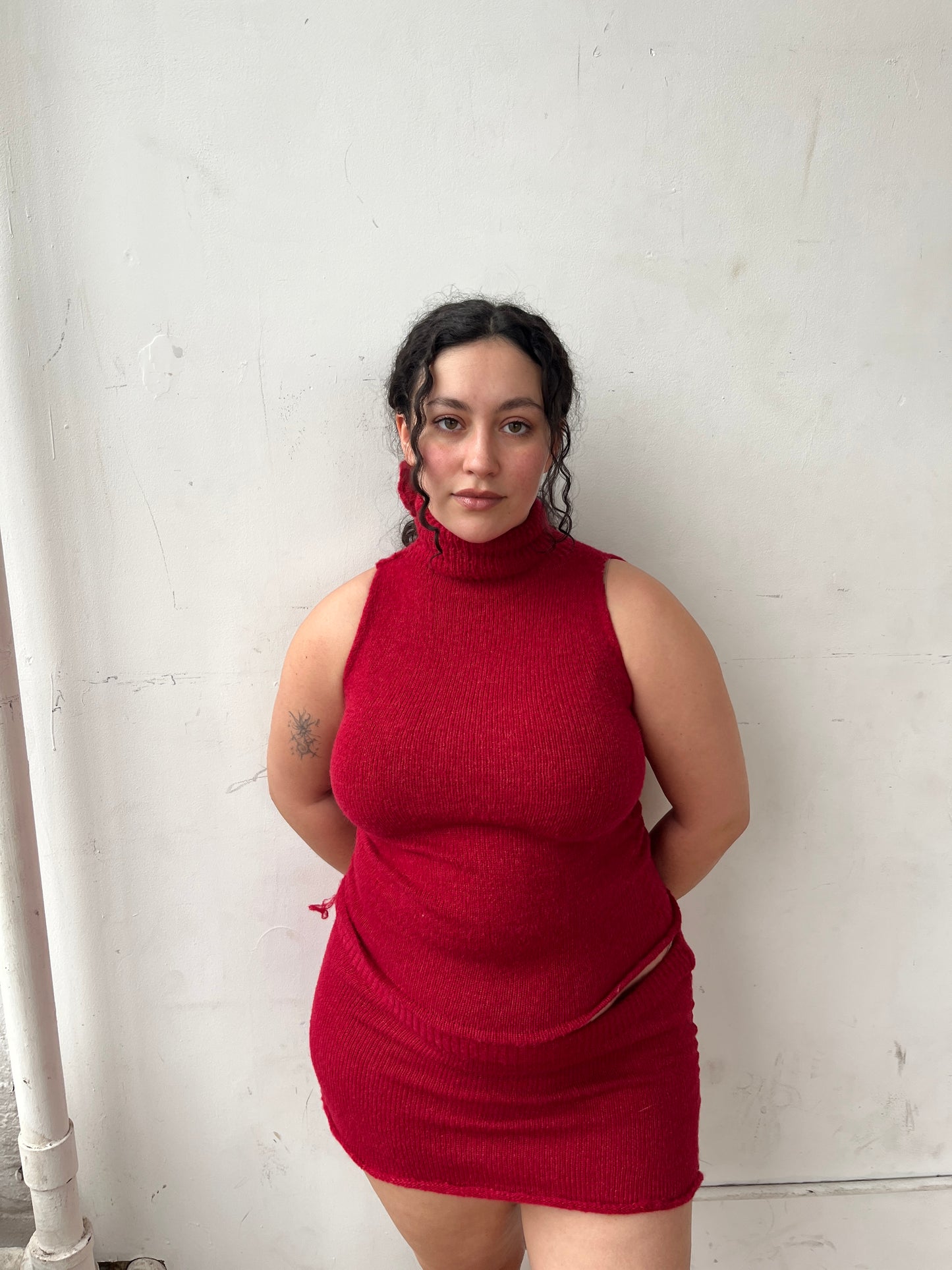 Red Turtleneck Tank