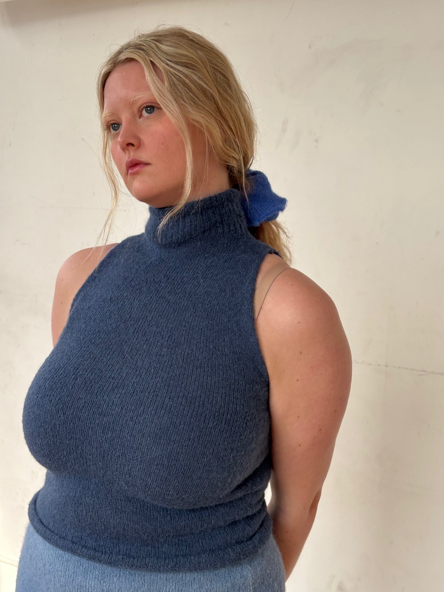 Blue Turtleneck Tank