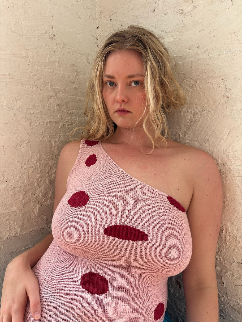 Pink One Shoulder Polka