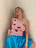 Pink One Shoulder Polka