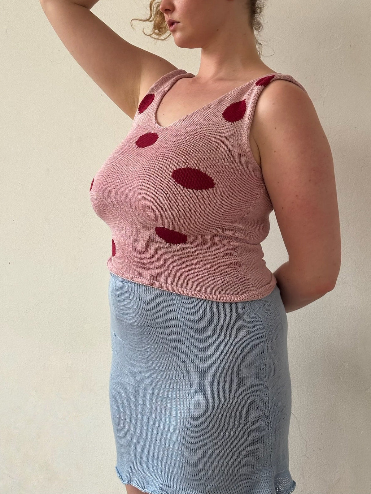 Blue Slip Mini Skirt