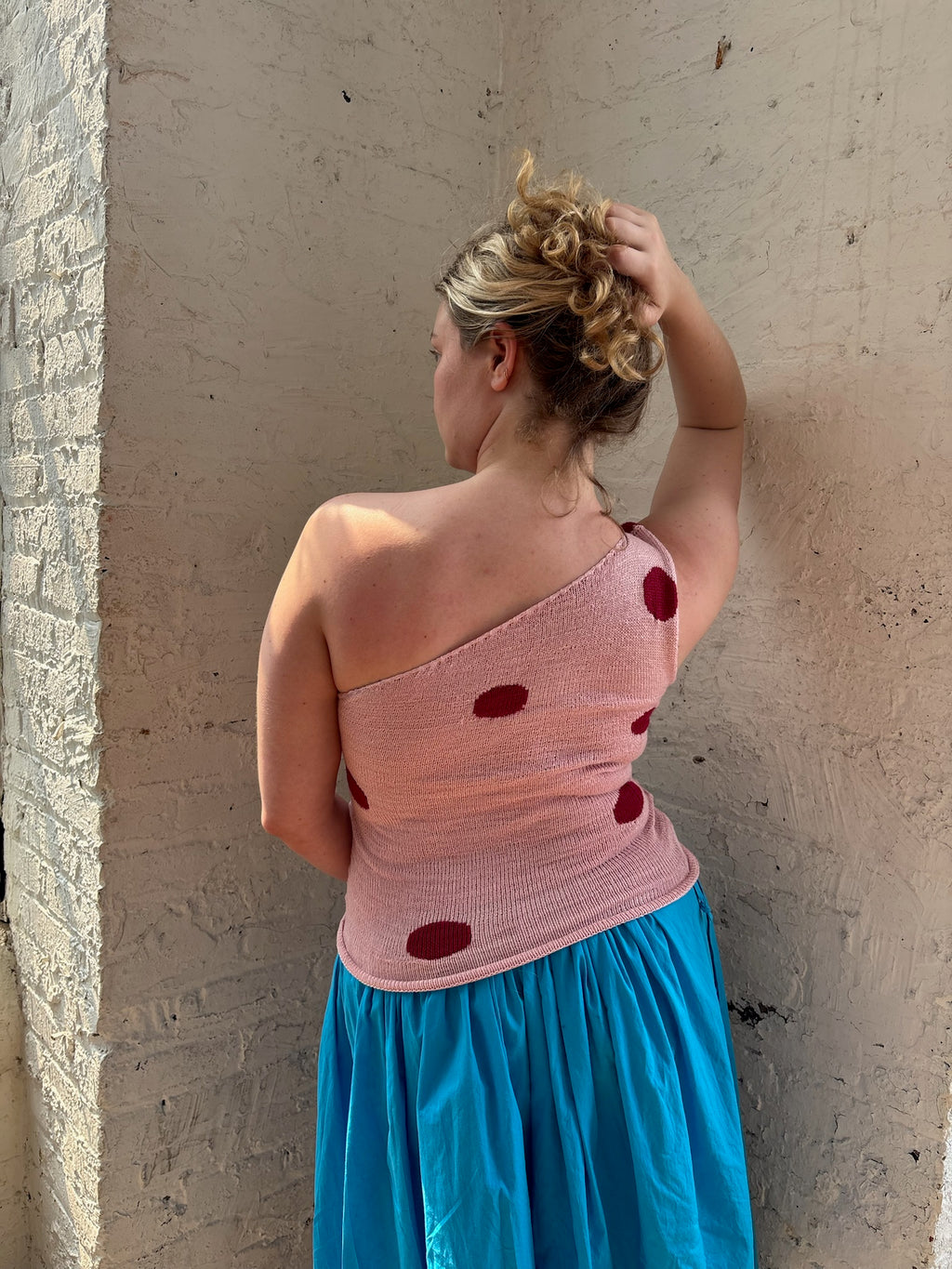 Pink One Shoulder Polka