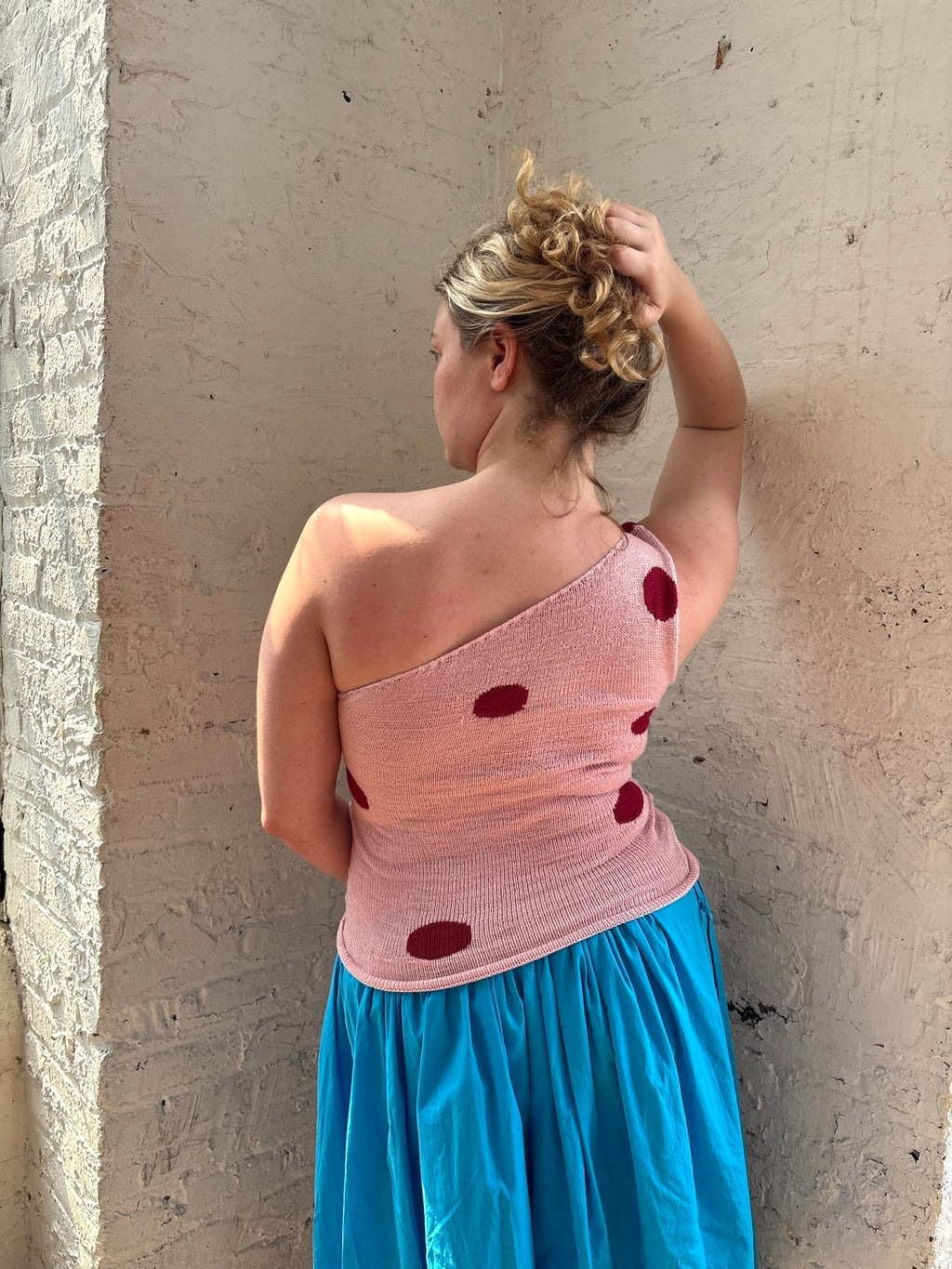 Pink One Shoulder Polka