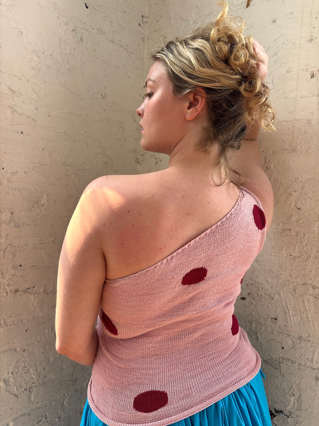 Pink One Shoulder Polka