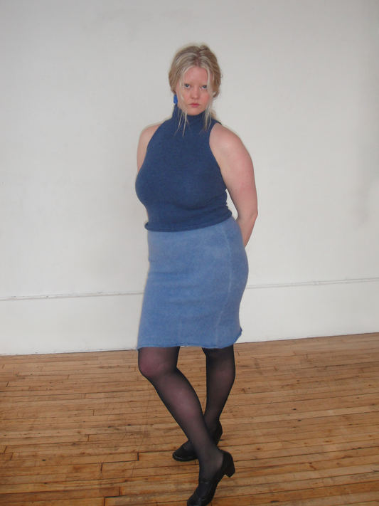 Blue Turtleneck Tank