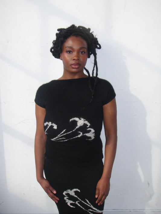 Black Flora Top