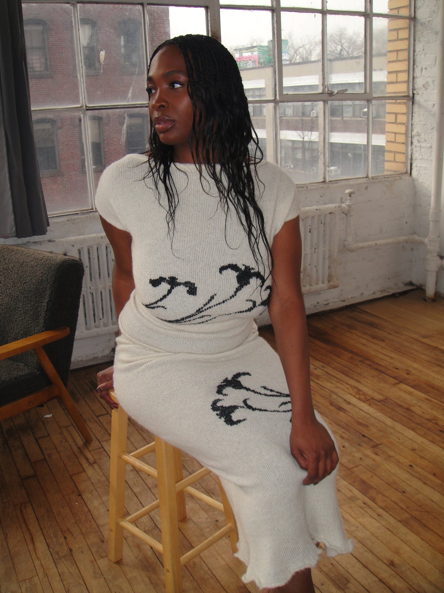 White Flora Skirt