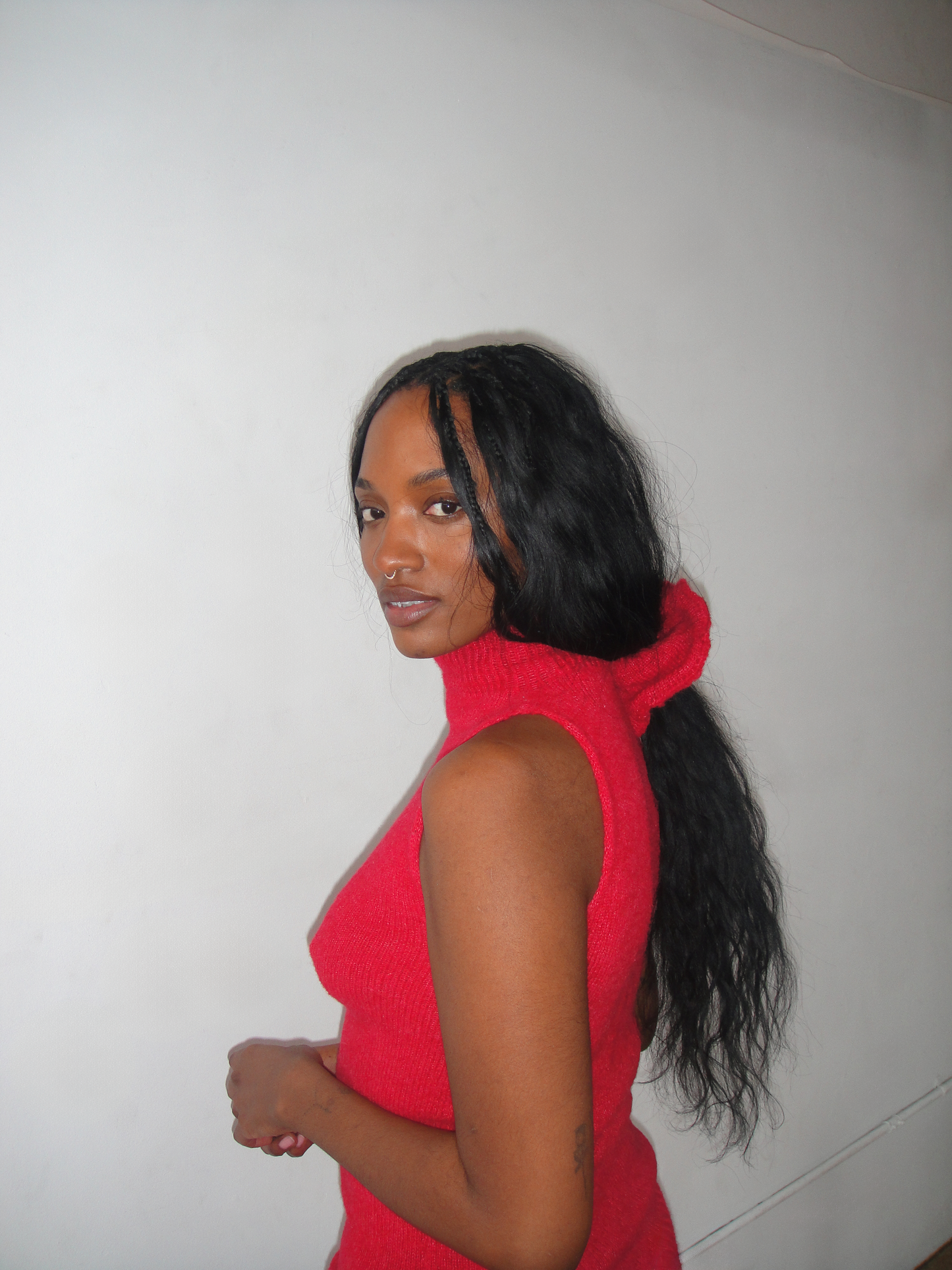Red Turtleneck Tank
